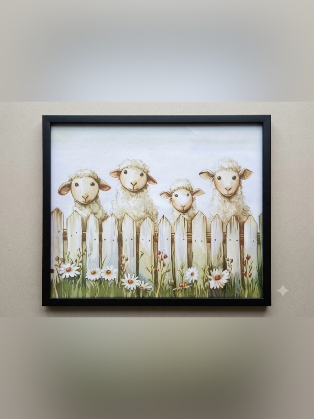 Charming Sheep Framed 8x10 print